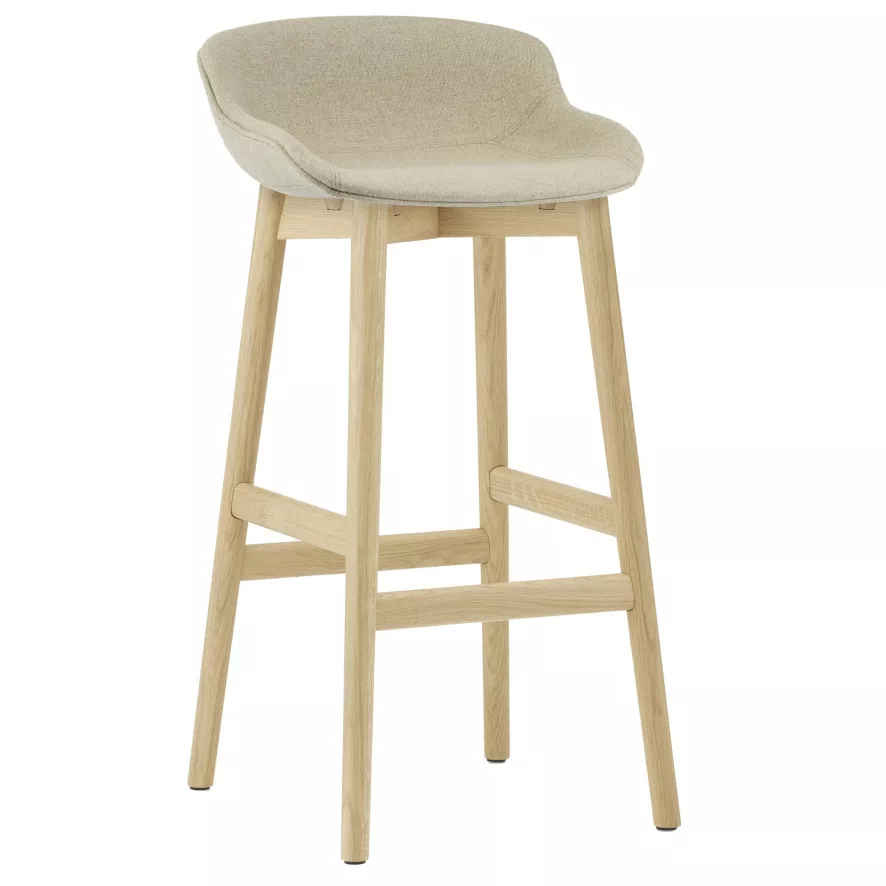 Normann Copenhagen Hyg Gestoffeerde Barkruk 75cm Eiken Main Line Flax White 1 Normann Copenhagen Hyg Gestoffeerde Barkruk 75cm Eiken Main Line Flax White