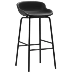 Normann Copenhagen Hyg Gestoffeerde Barkruk 75cm Staal Ultra Leather Black