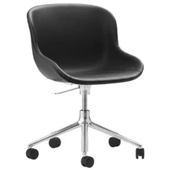 Normann Copenhagen Hyg Gestoffeerde Bureaustoel Alu Ultra Leather Black