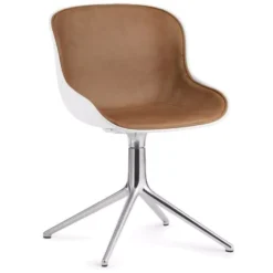Normann Copenhagen Hyg Stoel Front Upholstery Met Swivel Onderstel Wit / Leer