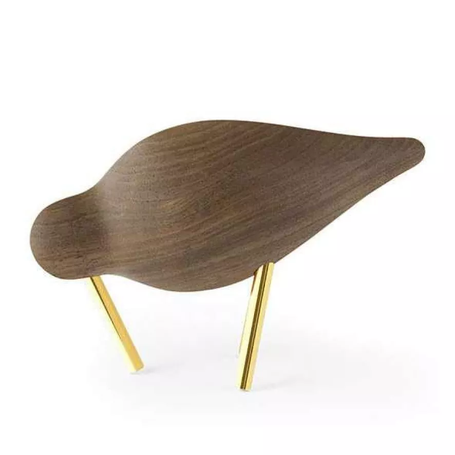 Normann Copenhagen Shorebird Vogel Collectors Item Small Walnoot Messing 1 Normann Copenhagen Shorebird Vogel Collectors Item Small Walnoot Messing