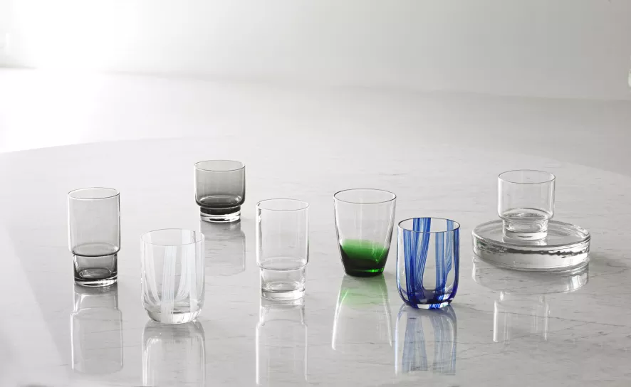 Normann Copenhagen Stripe Glas 39cl Blue Stripes 4 Normann Copenhagen Stripe Glas 39cl Blue Stripes - Afbeelding 4