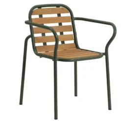 Normann Copenhagen Vig Wood Tuinstoel Met Armleuning Donkergroen