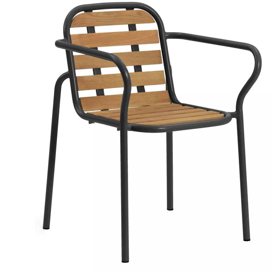 Normann Copenhagen Vig Wood Tuinstoel Met Armleuning Zwart 1 Normann Copenhagen Vig Wood Tuinstoel Met Armleuning Zwart