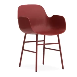 Normann Copenhagen Form Armchair Stoel Met Stalen Onderstel Rood
