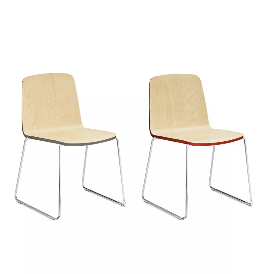 Normann Copenhagen Just Chair Stoel Met Verchroomd Onderstel, Essen 2 Normann Copenhagen Just Chair Stoel Met Verchroomd Onderstel, Essen - Afbeelding 2